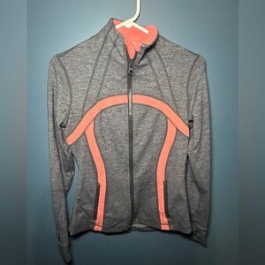 Lululemon Athletica Gray and Coral Zip-Up Hoodie